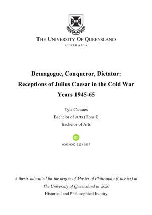 Receptions of Julius Caesar in the Cold War Years 1945-65