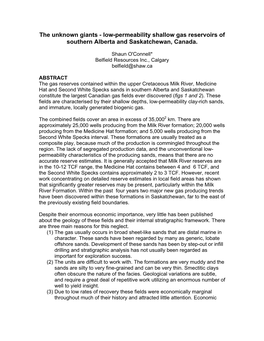 Low-Permeability Shallow Gas Reservoirs of Southern Alberta and Saskatchewan, Canada