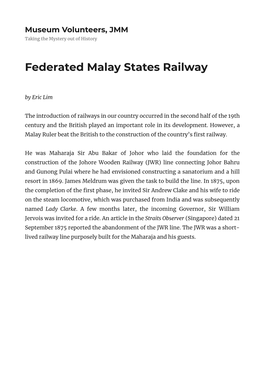 Federated Malay States Railway