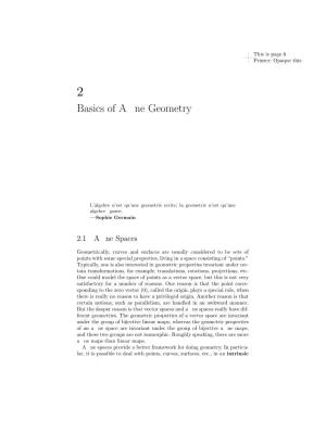 Basics of Affine Geometry