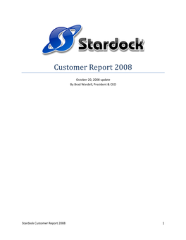 Customer Report 2008