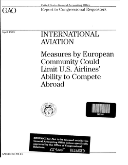 RCED-93-64 International Aviation: Measures by European Community