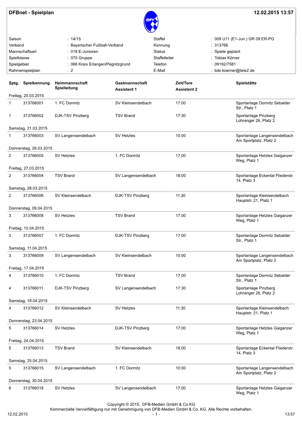 Dfbnet - Spielplan 12.02.2015 13:57