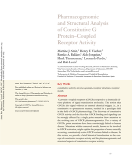 Pharmacogenomic and Structural Analysis of Constitutive G Protein–Coupled Receptor Activity