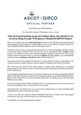 Cheval Grand Aiming to Go Two Better Than Sire Heart's Cry in 2019 King George VI & Queen Elizabeth QIPCO Stakes