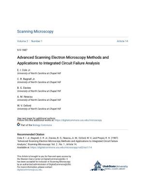 Advanced Scanning Electron Microscopy Methods and Applications to Integrated Circuit Failure Analysis