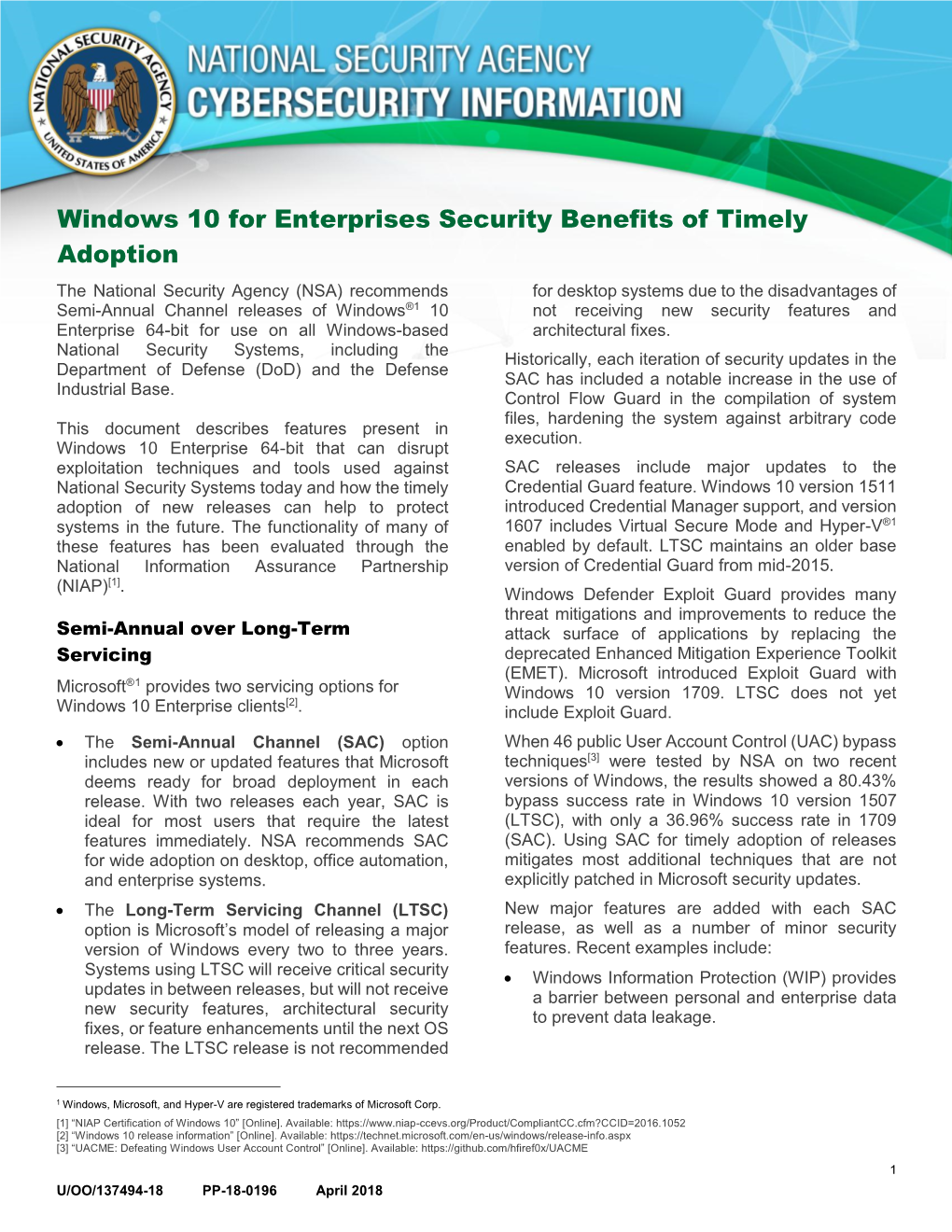 Windows 10 for Enterprises Security Benefits of Timely Adoption