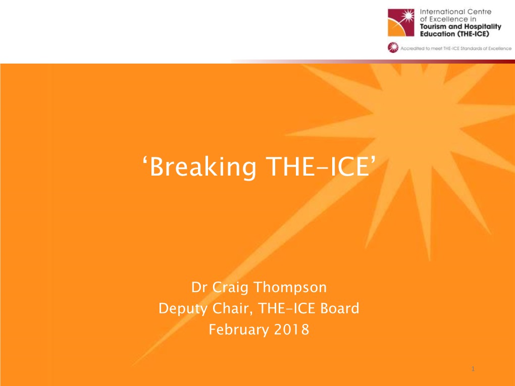 'Breaking THE-ICE'