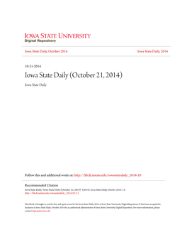 Iowa State Daily (October 21, 2014) Iowa State Daily