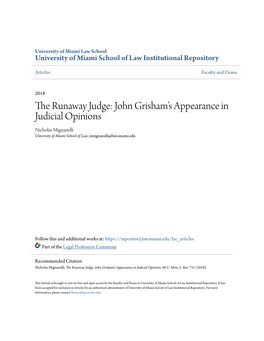The Runaway Judge: John Grisham's Appearance in Judicial Opinions