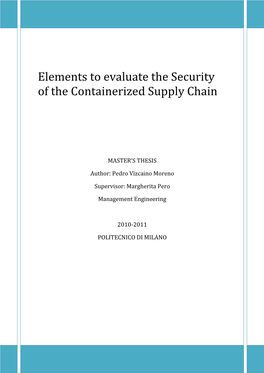 Elements to Evaluate the Security of the Containerized Supply Chain