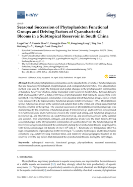 Seasonal Succession of Phytoplankton Functional Groups and Driving Factors of Cyanobacterial Blooms in a Subtropical Reservoir in South China