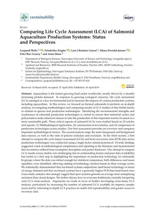 Comparing Life Cycle Assessment (LCA) of Salmonid Aquaculture Production Systems: Status and Perspectives