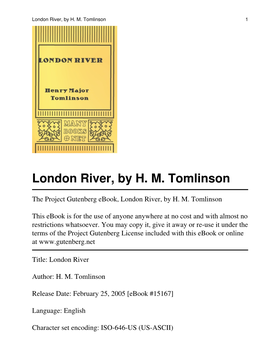 London River, by HM Tomlinson