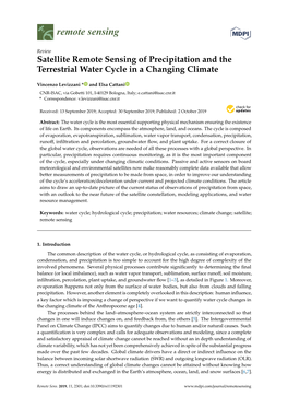 Satellite Remote Sensing of Precipitation and the Terrestrial Water Cycle in a Changing Climate