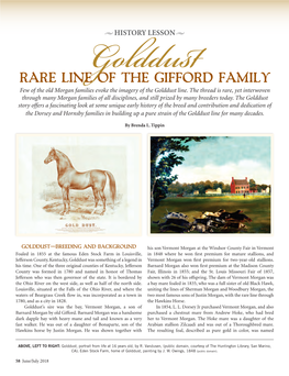 RARE LINE of the GIFFORD FAMILY Few of the Old Morgan Families Evoke the Imagery of the Golddust Line