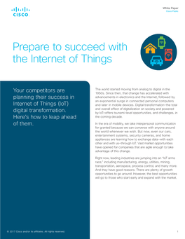 Prepare to Succeed with the Internet of Things