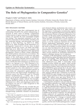 The Role of Phylogenetics in Comparative Genetics1