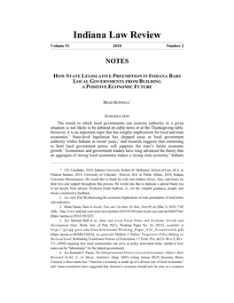 Indiana Law Review Volume 51 2018 Number 2