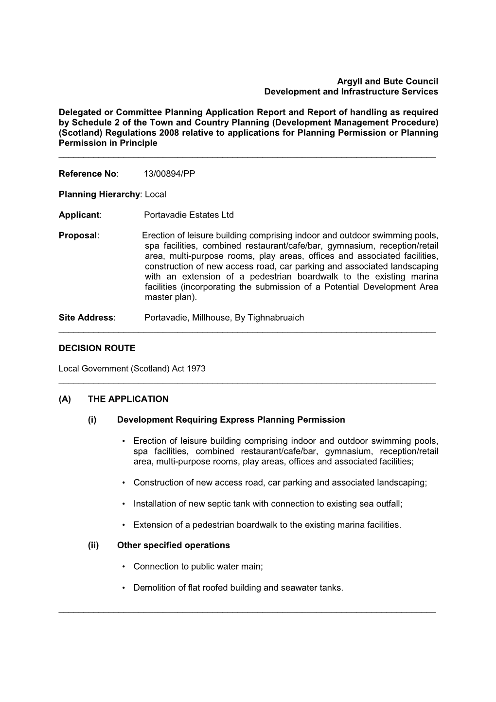 Argyll and Bute Council Development and Infrastructure Services