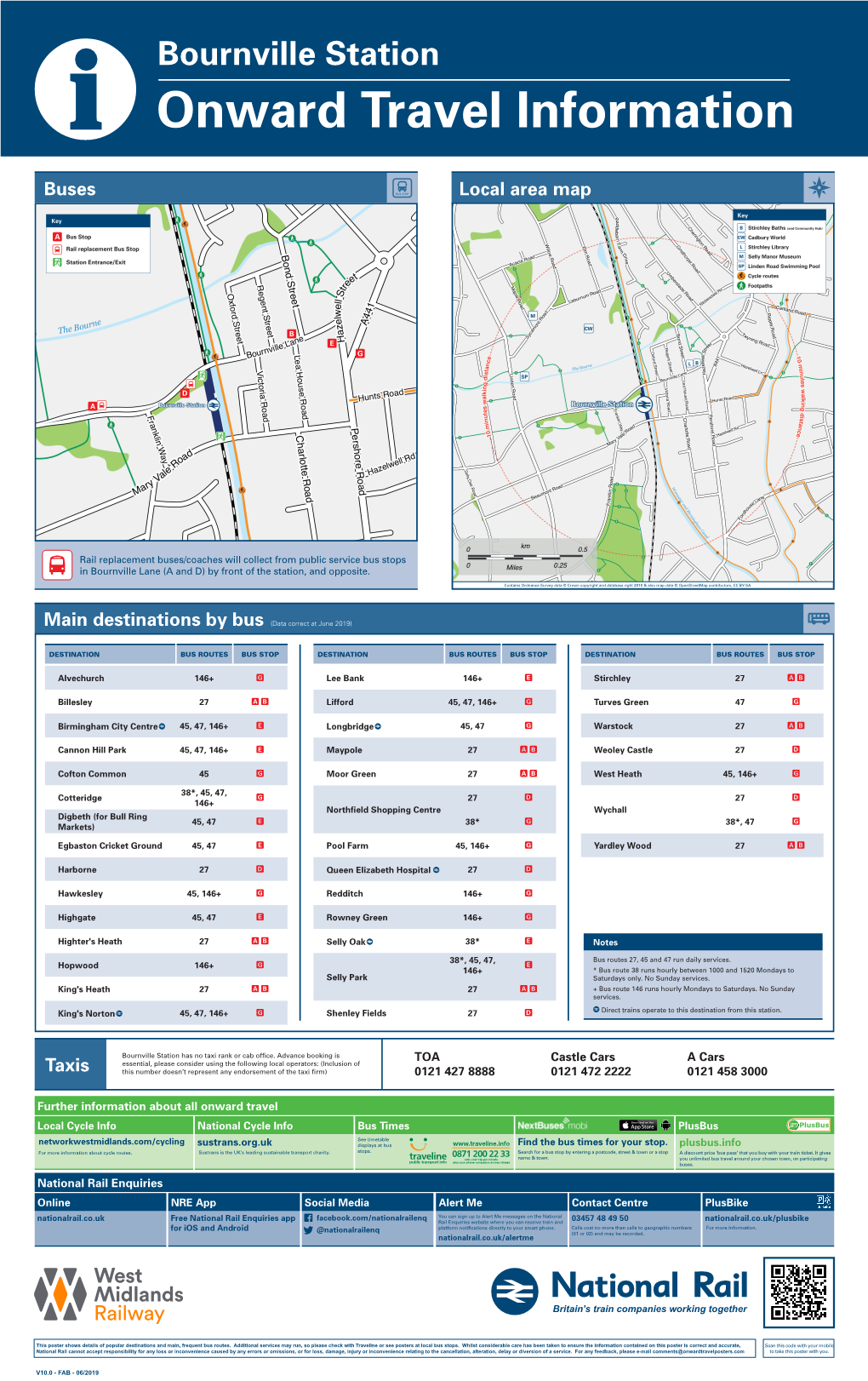 Bournville Station I Onward Travel Information Buses Local Area Map