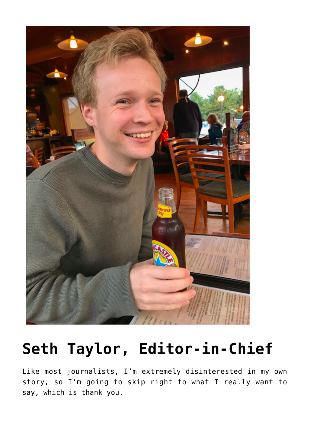 Seth Taylor, Editor-In-Chief,Cole Voluntarily Relinquishes Honorary