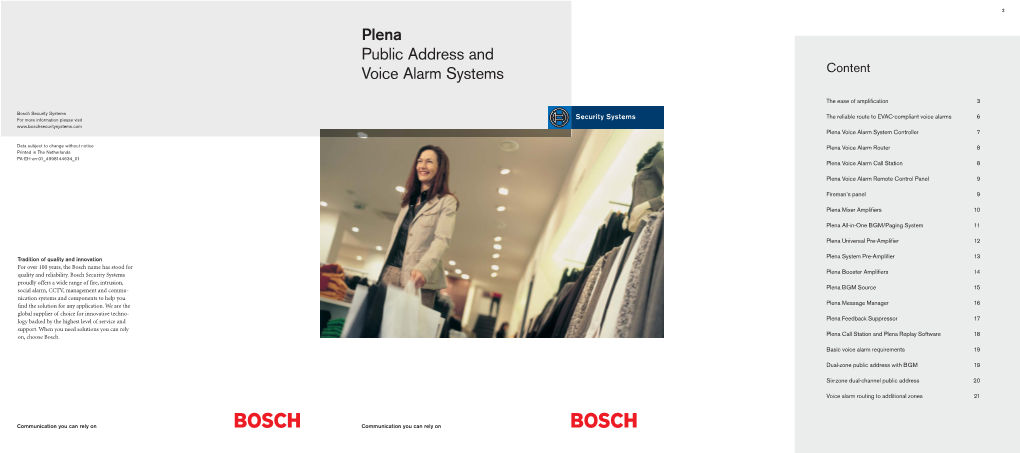 Plena Public Address and Voice Alarm Systems Content