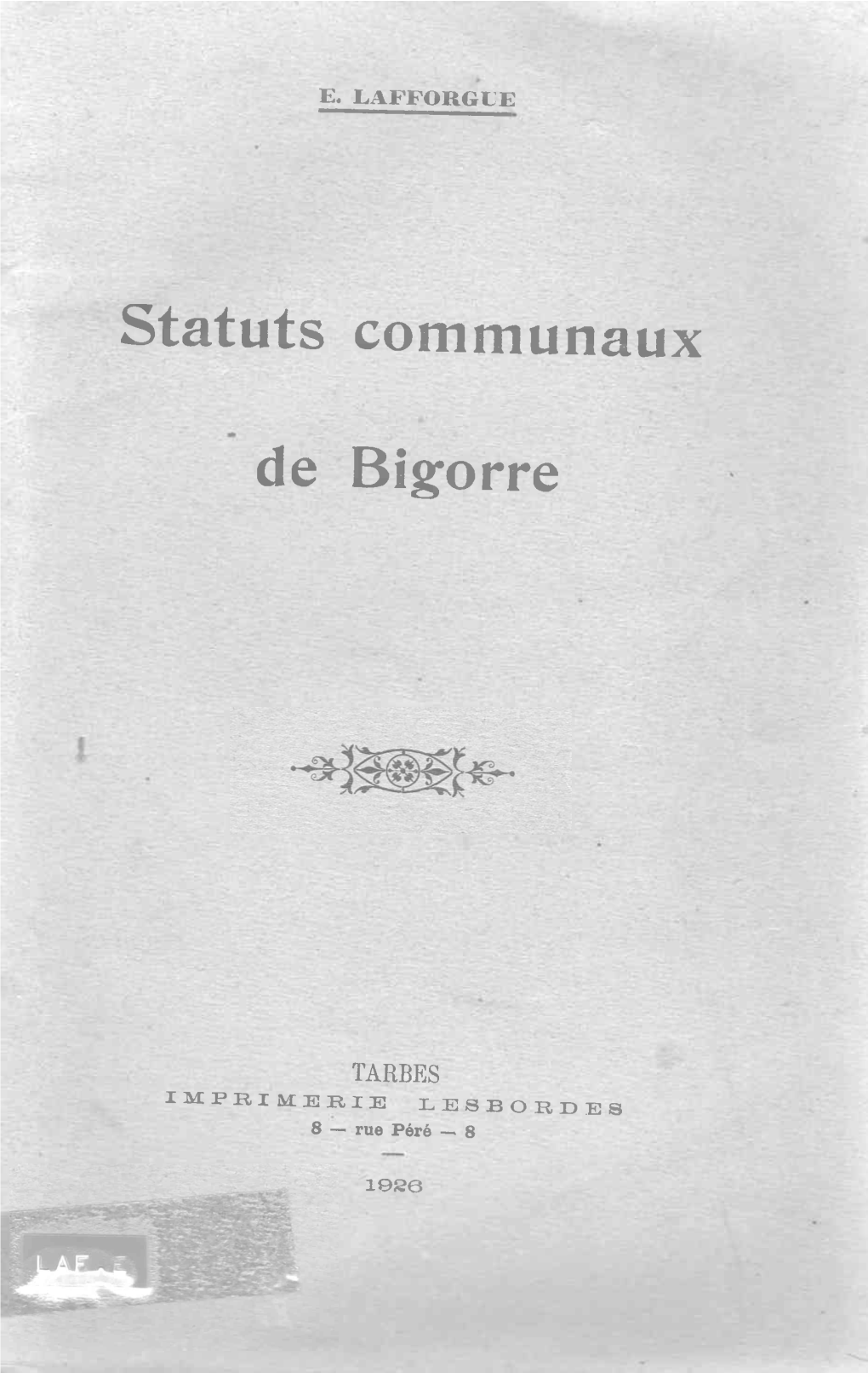 Statuts Communaux De Bigarre
