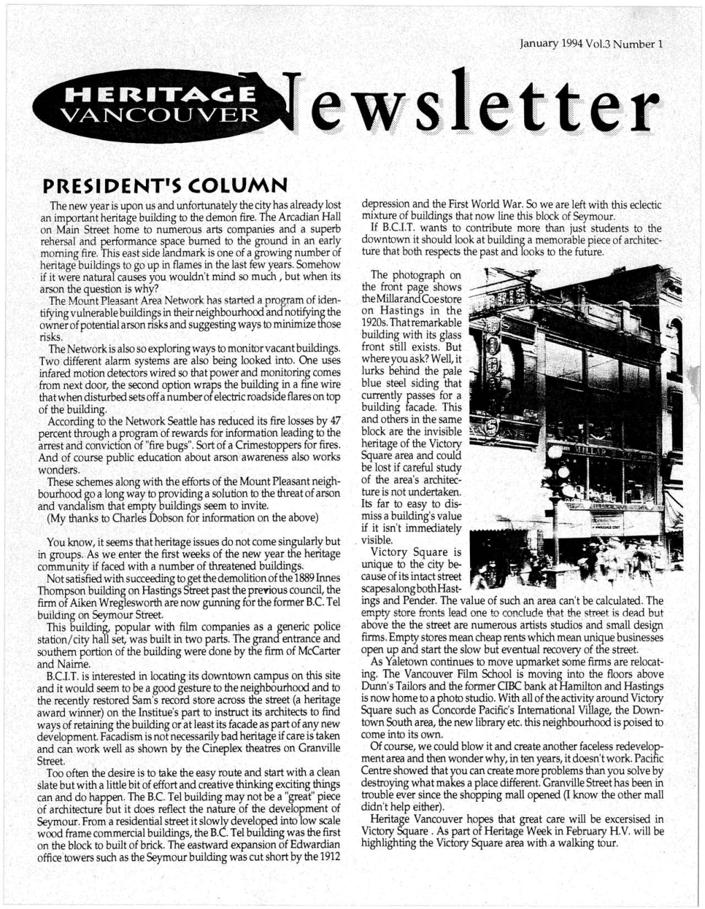 HVS Newsletters 1994