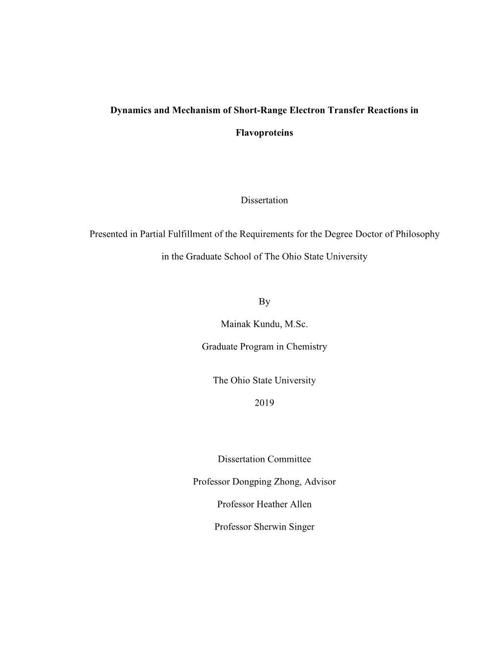 1 Dynamics and Mechanism of Short-Range Electron Transfer