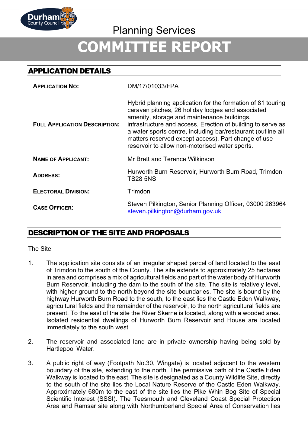 Hurworth Burn Final, Item 5. PDF 1 MB