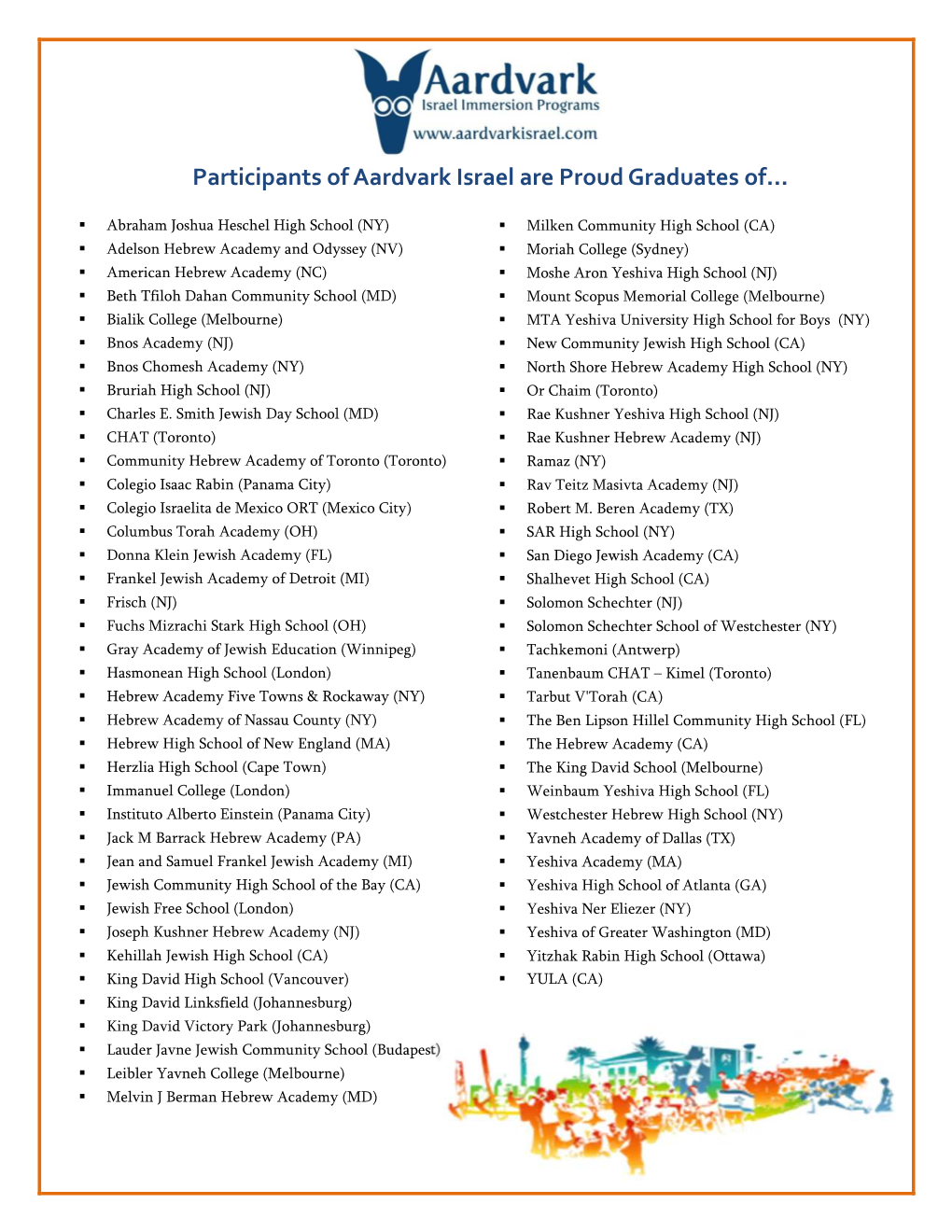 Participants of Aardvark Israel Are Proud Graduates Of…