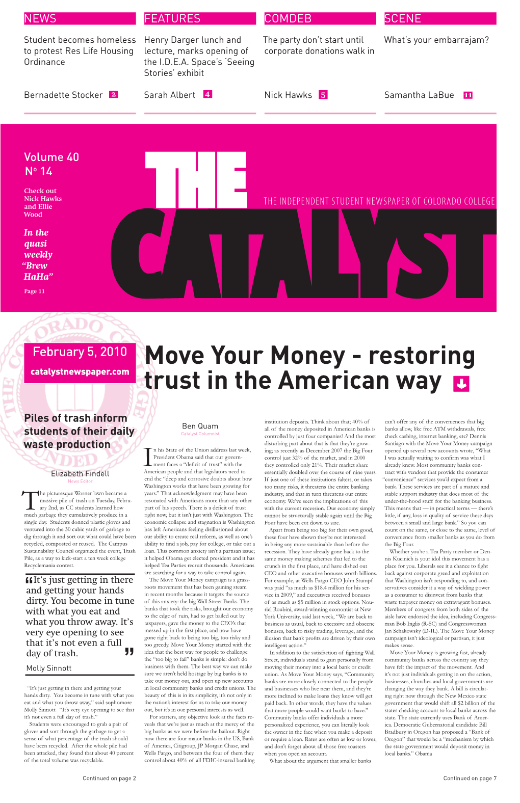 Move Your Money - Restoring Catalystnewspaper.Com Trust in the American Way >