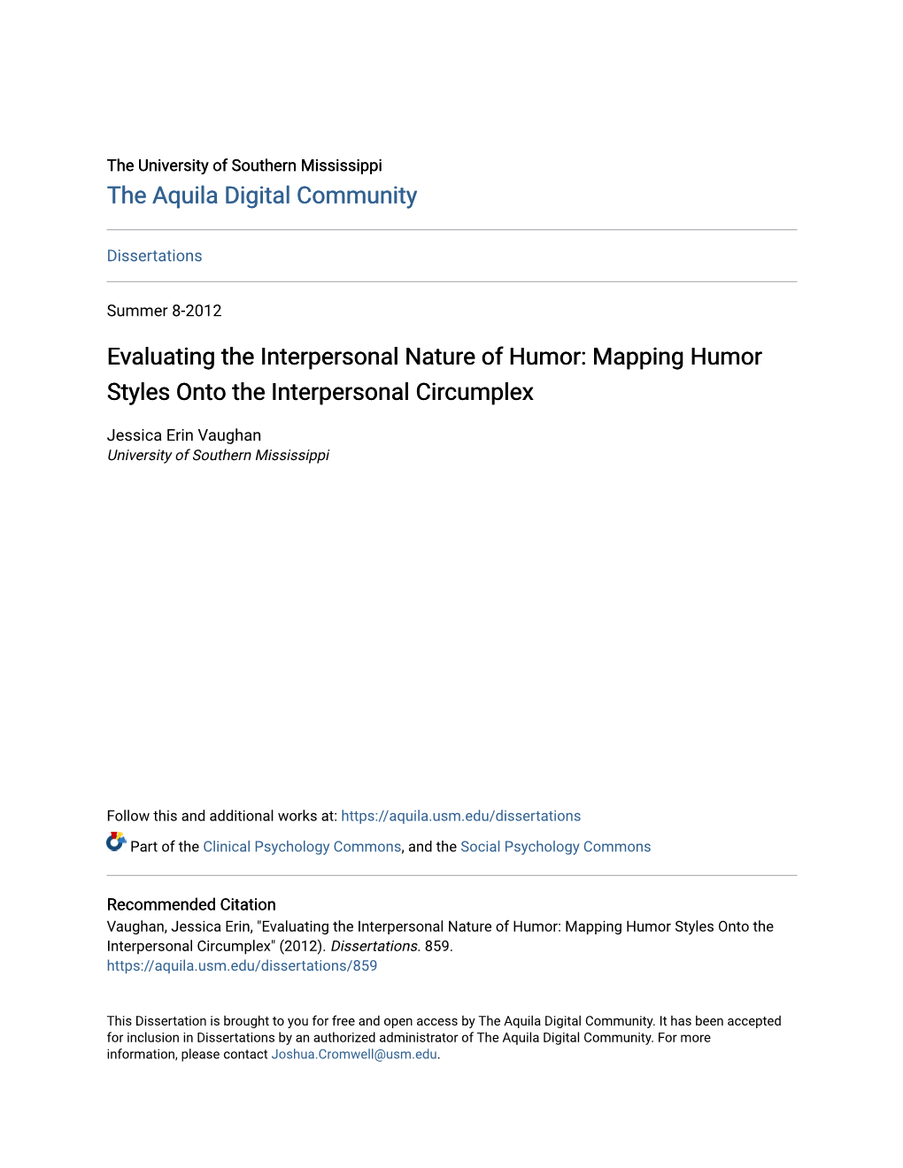 Mapping Humor Styles Onto the Interpersonal Circumplex