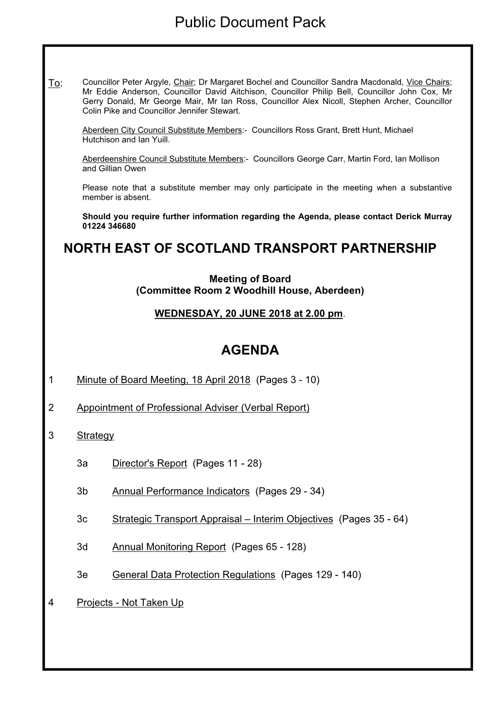 (Public Pack)Agenda Document for North East of Scotland Transport