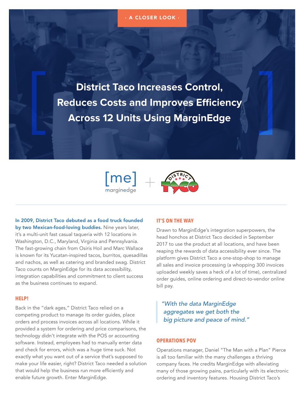 District Taco Increases Control, Reduces Costs and Improves Efficiency Across 12 Units Using Marginedge