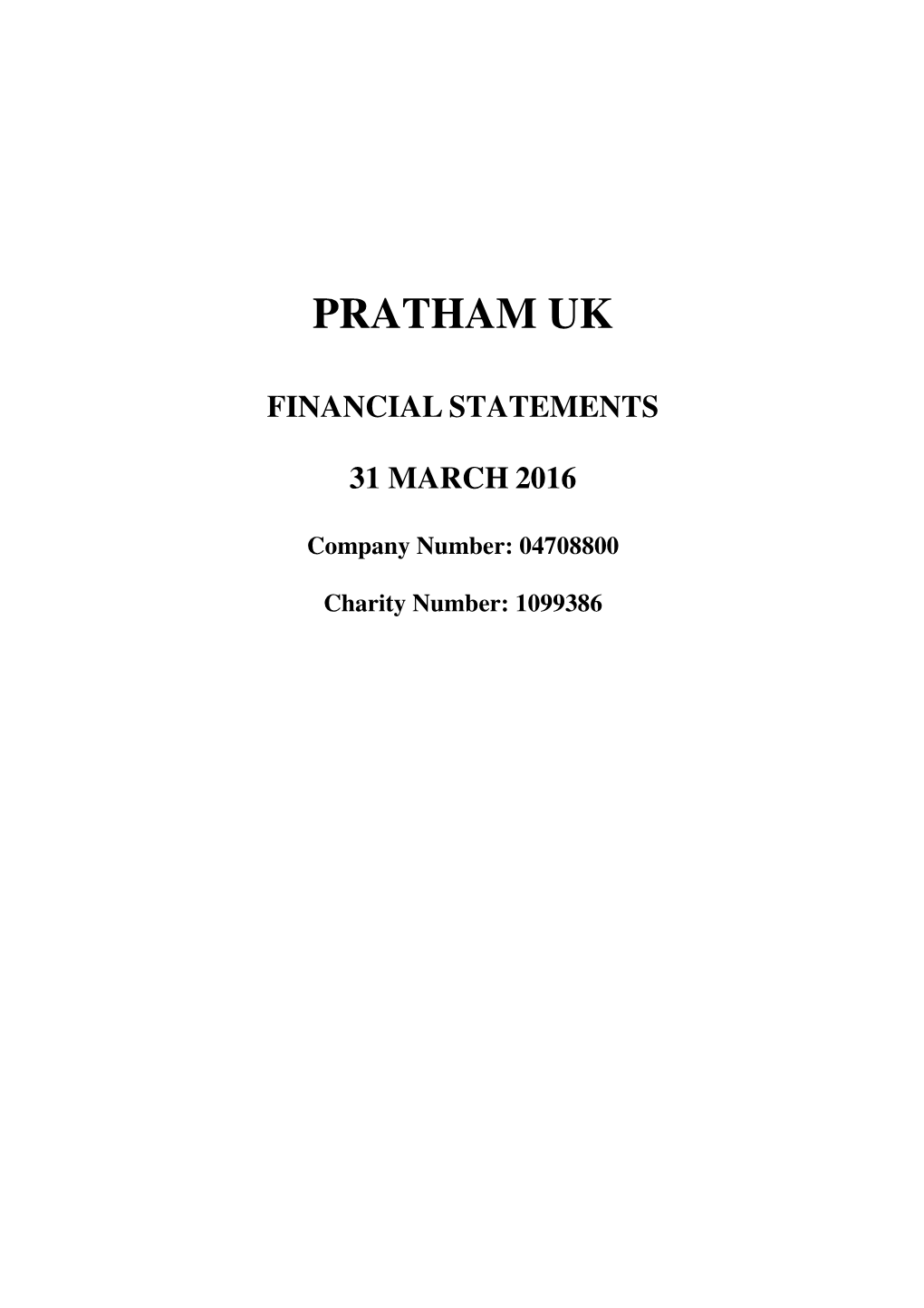 Financial Statements 31 March 2016