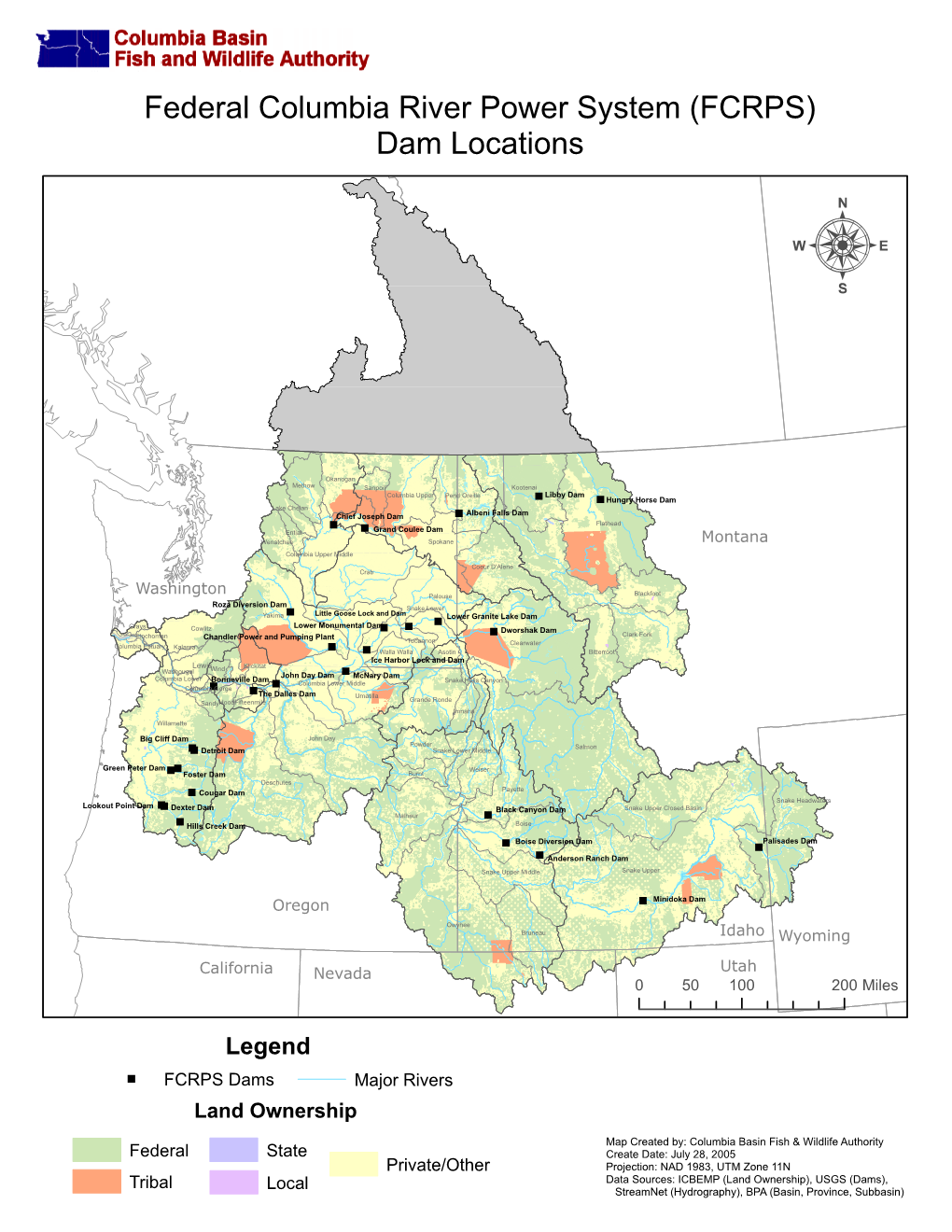 (FCRPS) Dam Locations