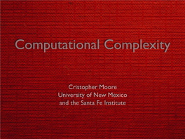 Computational Complexity