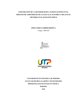 Exploración De La Diversidad De Las Digitaciones En El Proceso De Aprendizaje De Las Escalas Mayores Y Relativas Menores En El Bajo Eléctrico