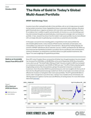 The Role of Gold in Today's Global Multi-Asset Portfolio