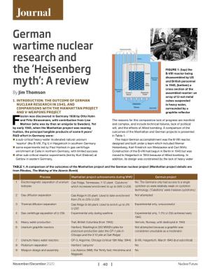 German Wartime Nuclear Research And