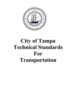 City of Tampa Technical Standards for Transportation