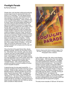 Footlight Parade by Randy Skretvedt