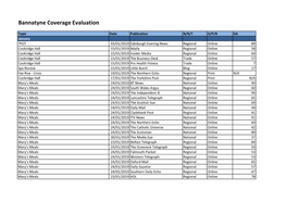 Bannatyne Sample Coverage 2019