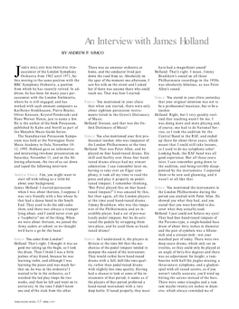 An Interview with James Holland