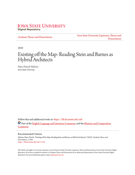 Reading Stein and Barnes As Hybrid Architects Marc Patrick Malone Iowa State University