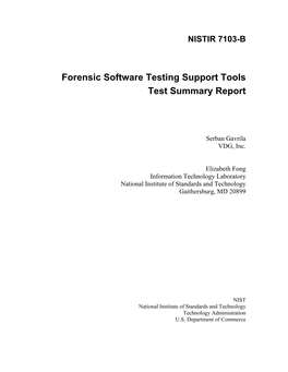 FS-TST) Is a Software Package That Supports the Testing of Disk Imaging Tools