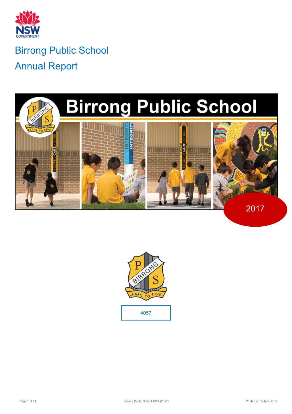 2017 Birrong Public School Annual Report