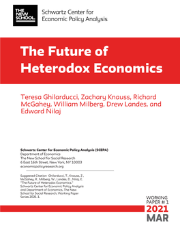 The Future of Heterodox Economics